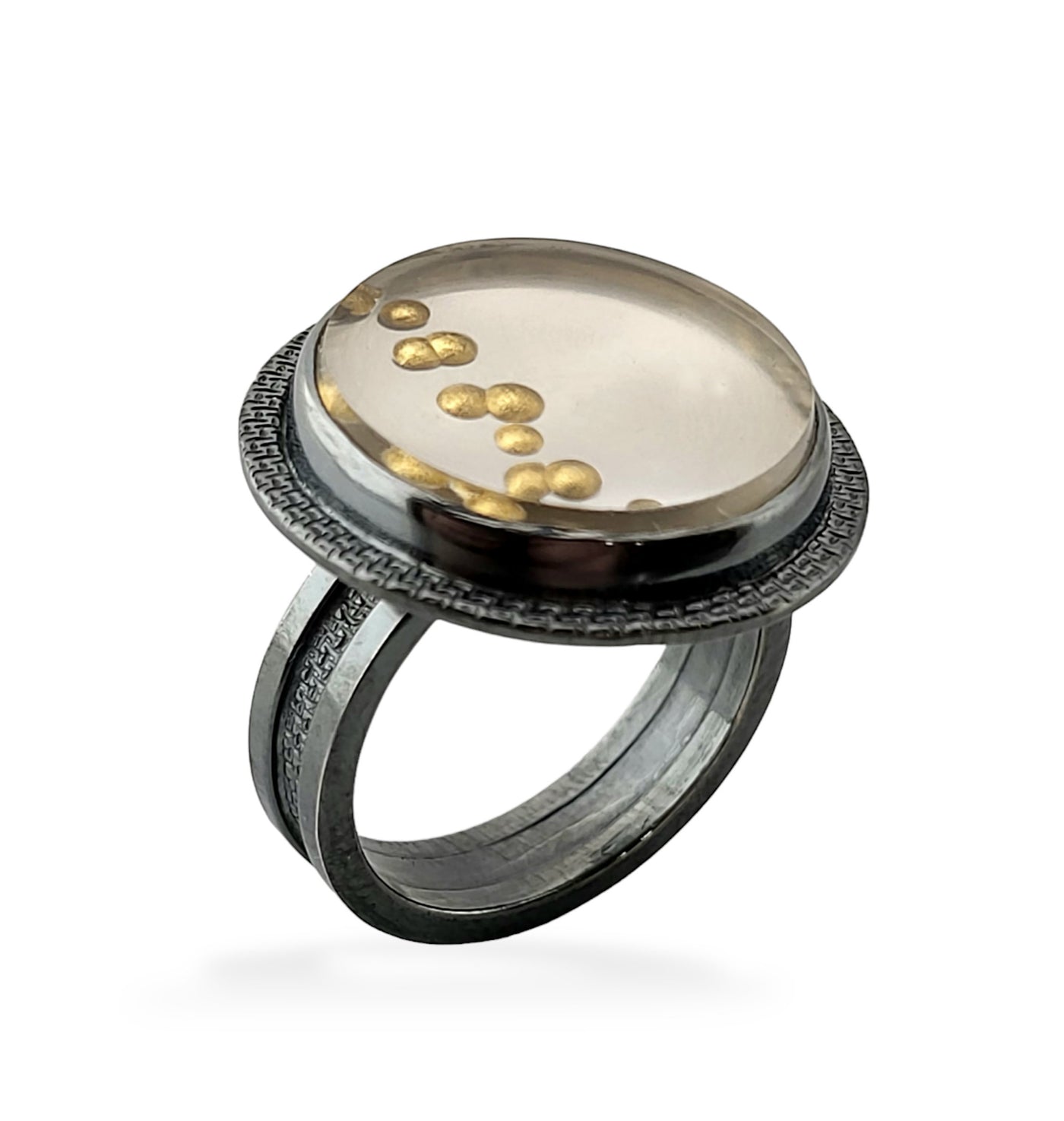 Gold Bubble Stripe Ring
