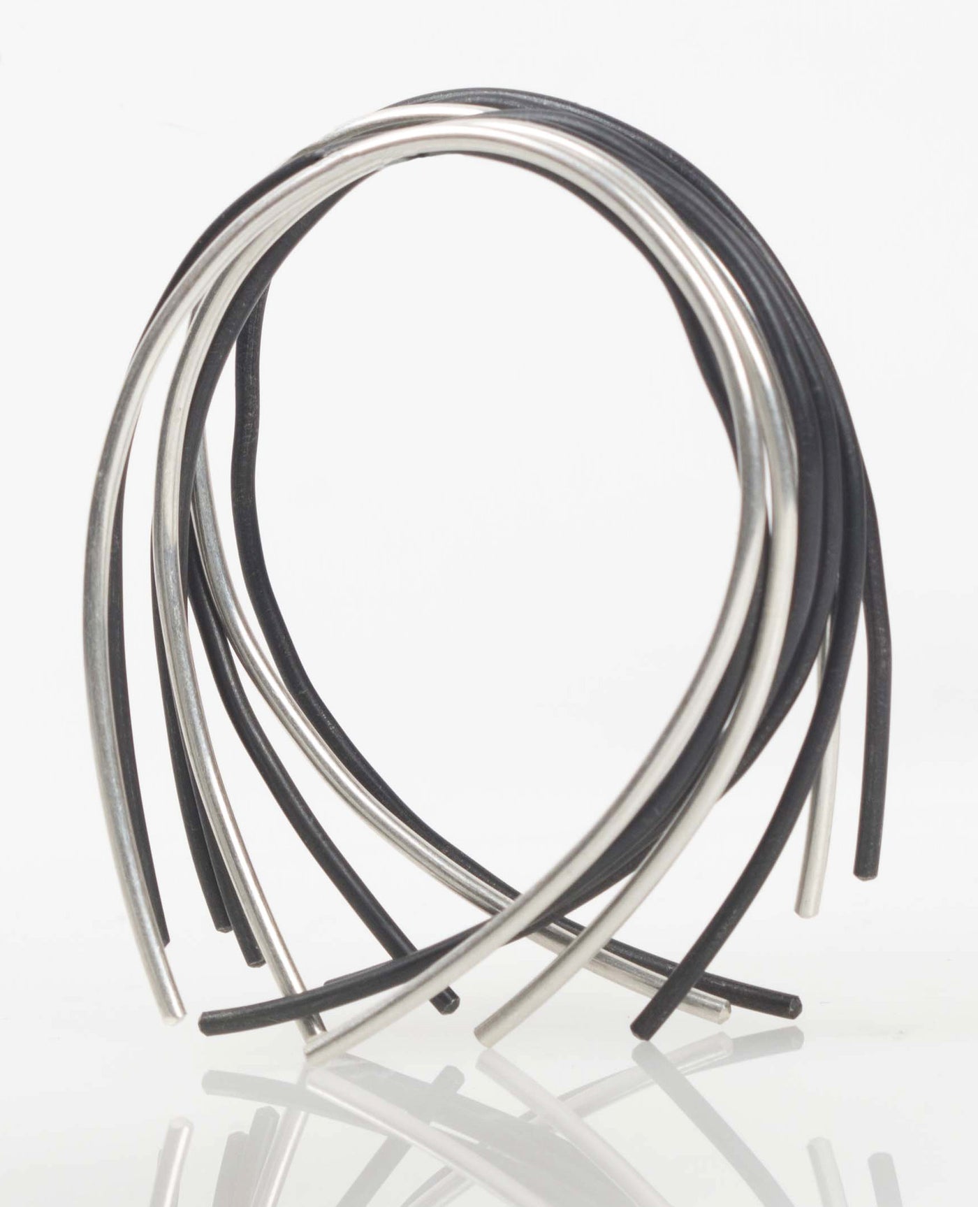 Silver and Steel Droplet Bracelets