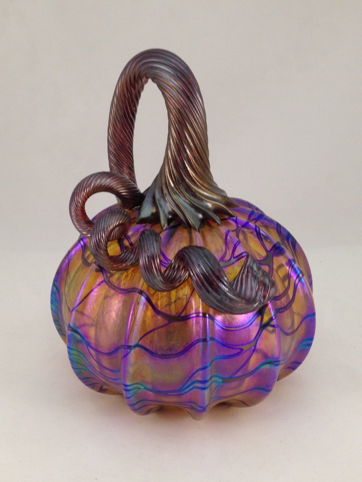 Iridescent Gold with Vines Pumpkin