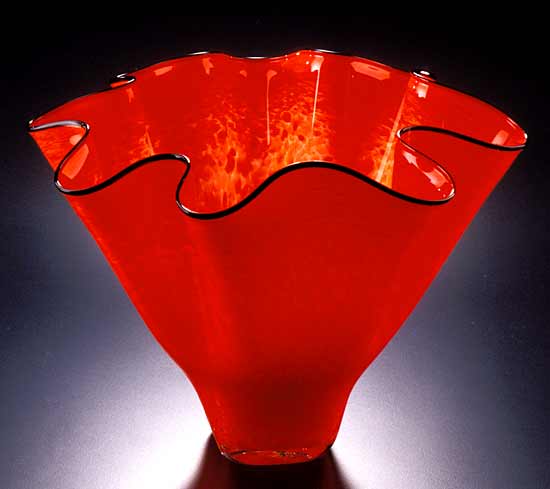 Shell Bowl Form (Mottled Firecracker Red)