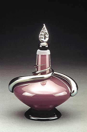 Short Dark Violet Opal Perfume Bottle