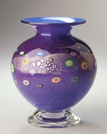 Delft & Ruby Blossom Vase
