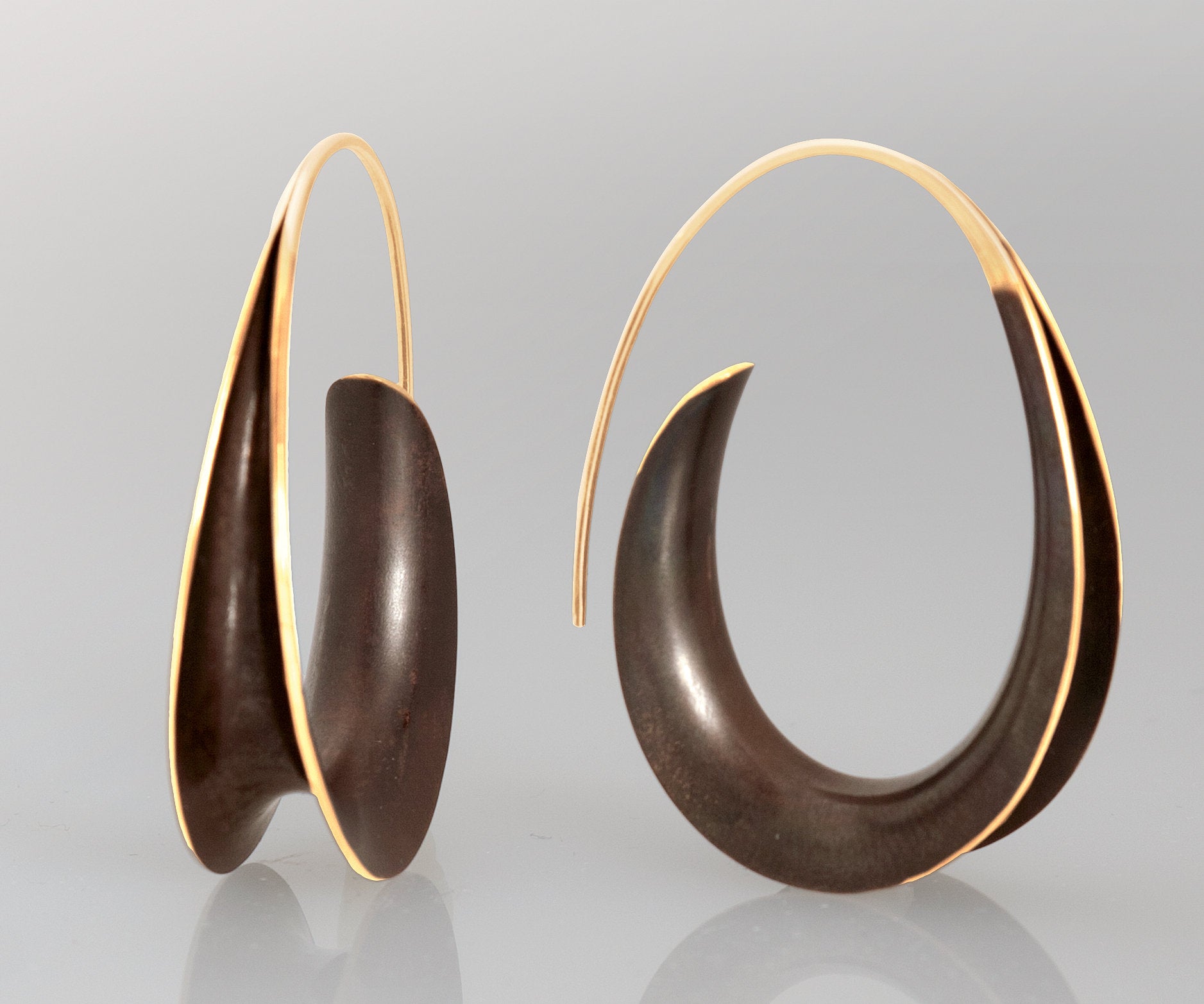 Bronze Oval Earrings