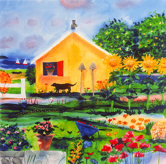 Queenie and the Owl on the Little Garden Shed