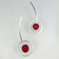 red traffic light glass