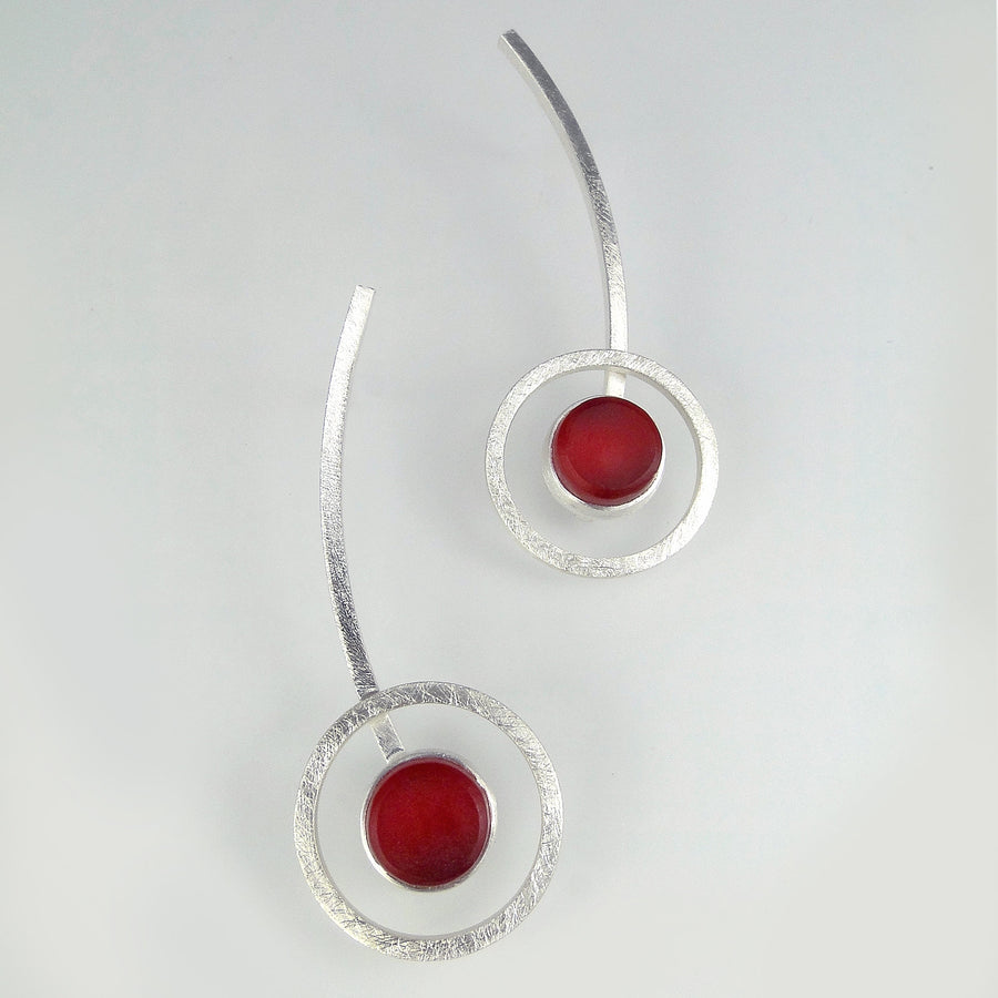 red traffic light glass