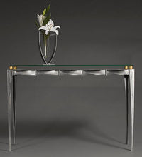 Steel /Glass / Brass Console Table