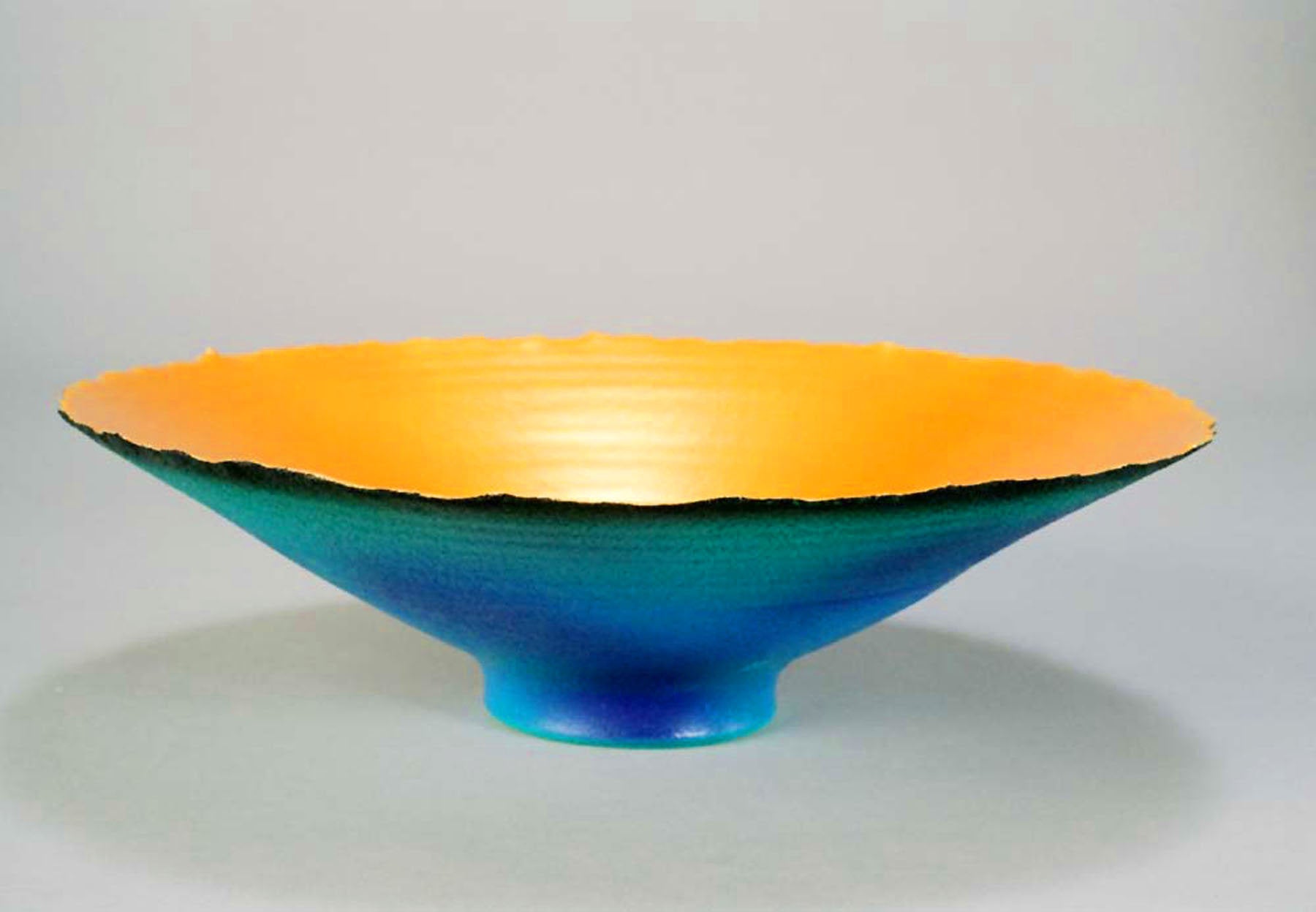 Wide Blue-Green Prosperity Bowl