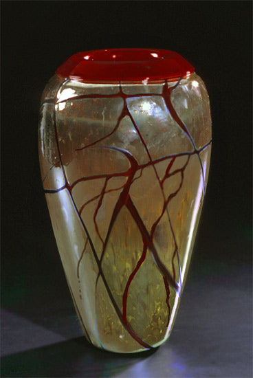 Golden Gem Vase in Garnet