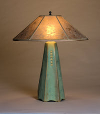 Hopewell Lamp in Celery Glaze with Silver Mica Shade