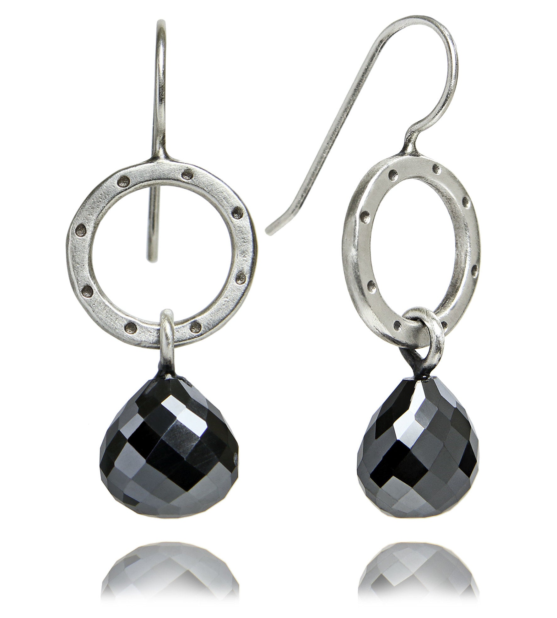 Betty Earrings with Hematite Briolettes