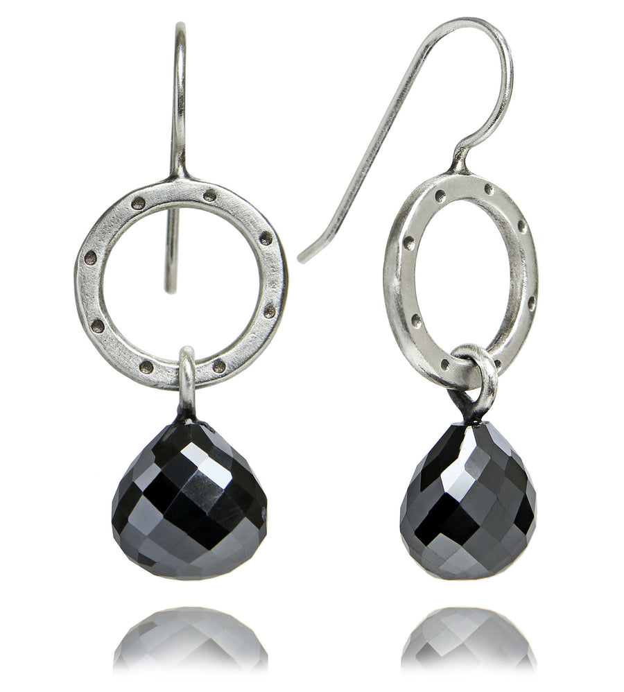 Betty Earrings with Hematite Briolettes