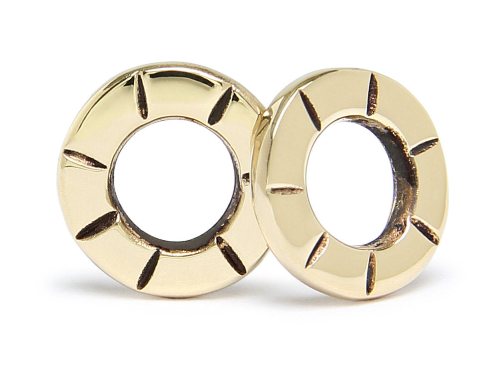 18k Gold Open Circle Stud Earrings