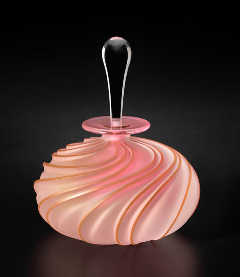 Gold Aurora Mini Swirl Carved Perfume Bottle