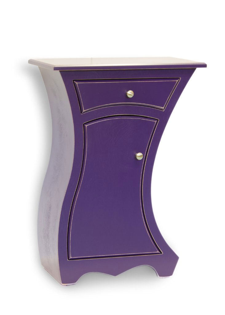 left-handed, delphinium violet