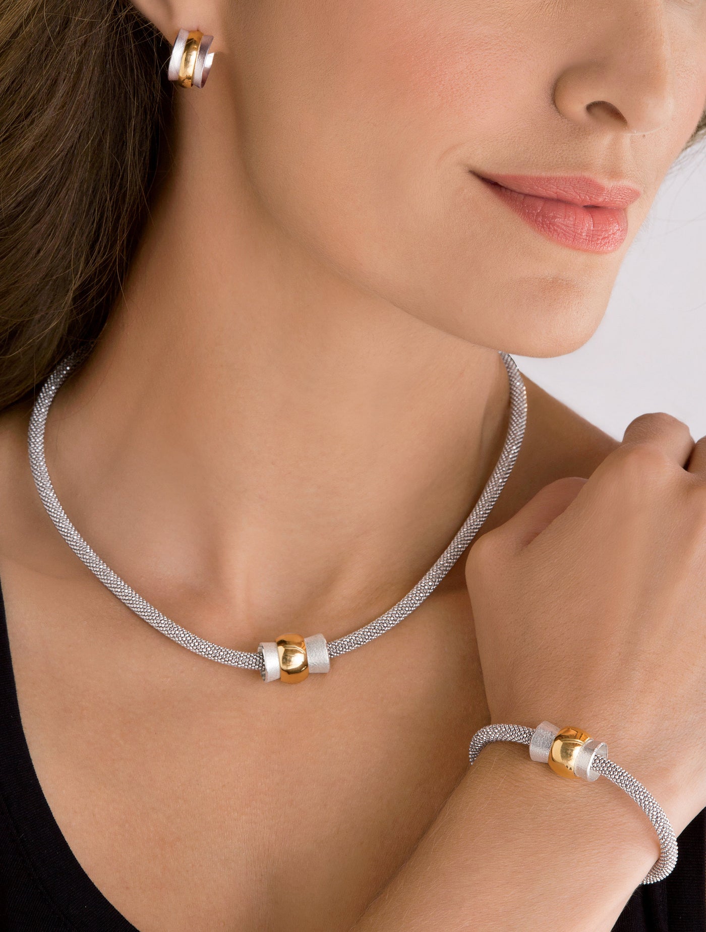 shown with the orbit bead necklace and earrings