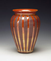Golden Striped Raku Vessel