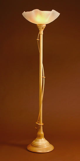 Single Tendril  Torchiere with Mini Rings