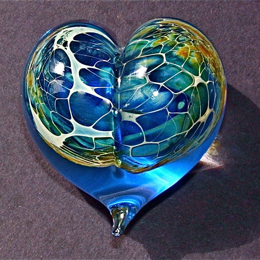 Turquoise Silver Veil Heart
