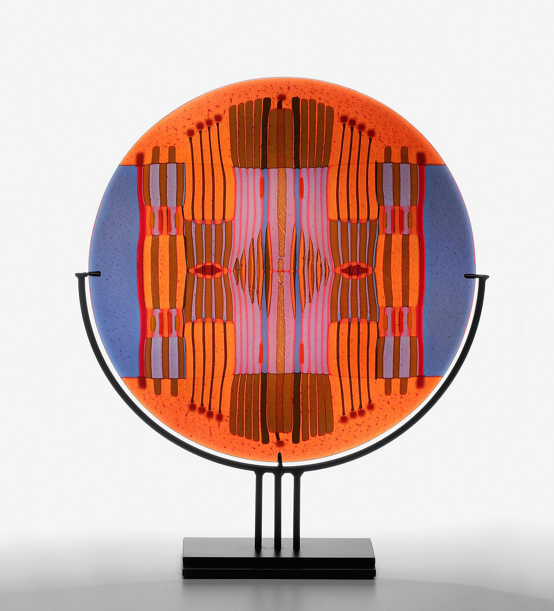 Orange Lavender Line Work Round