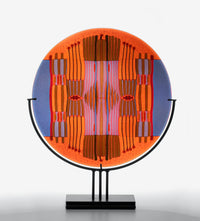 Orange Lavender Line Work Round