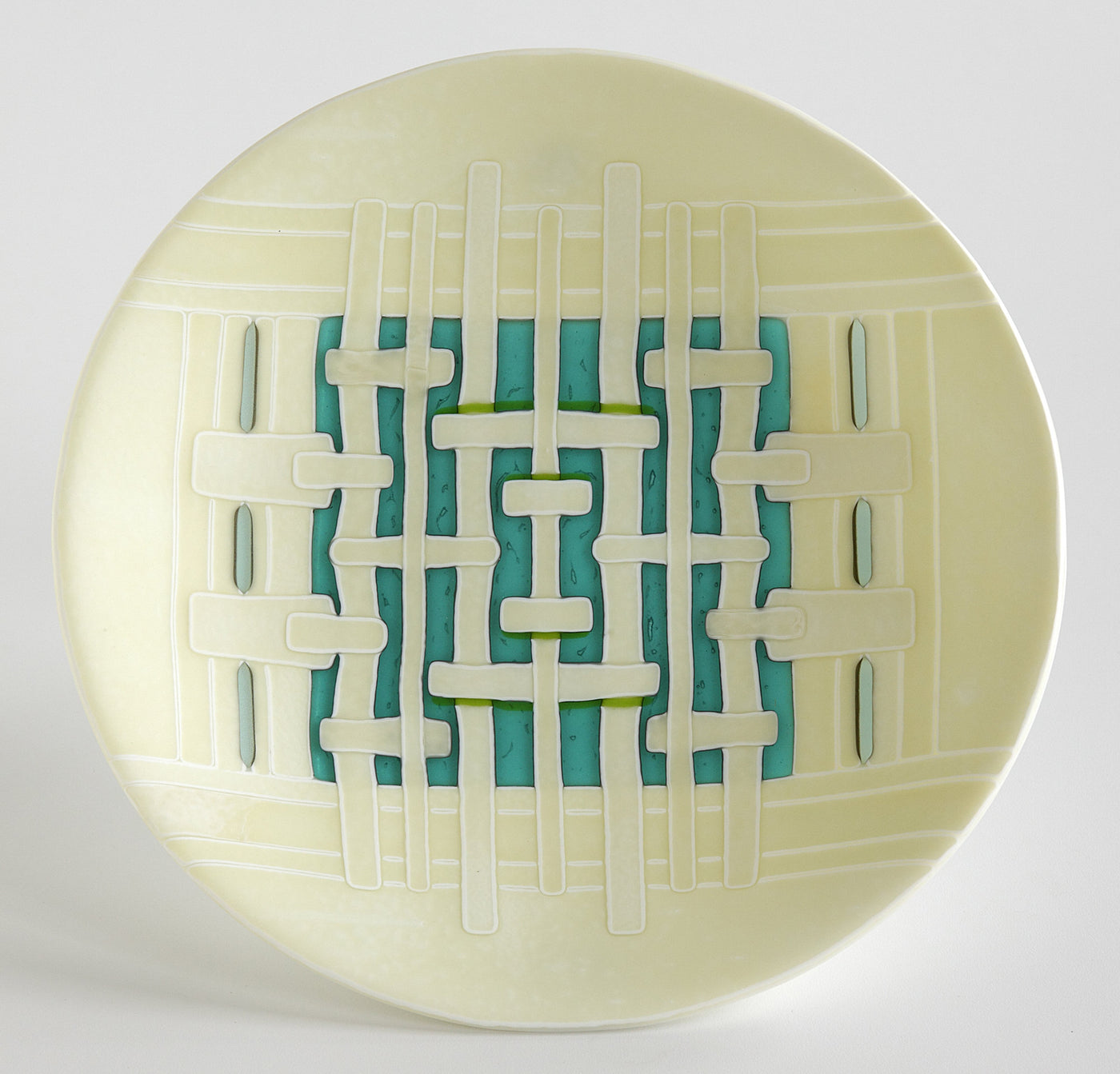 Ivory Aqua Woven Bowl