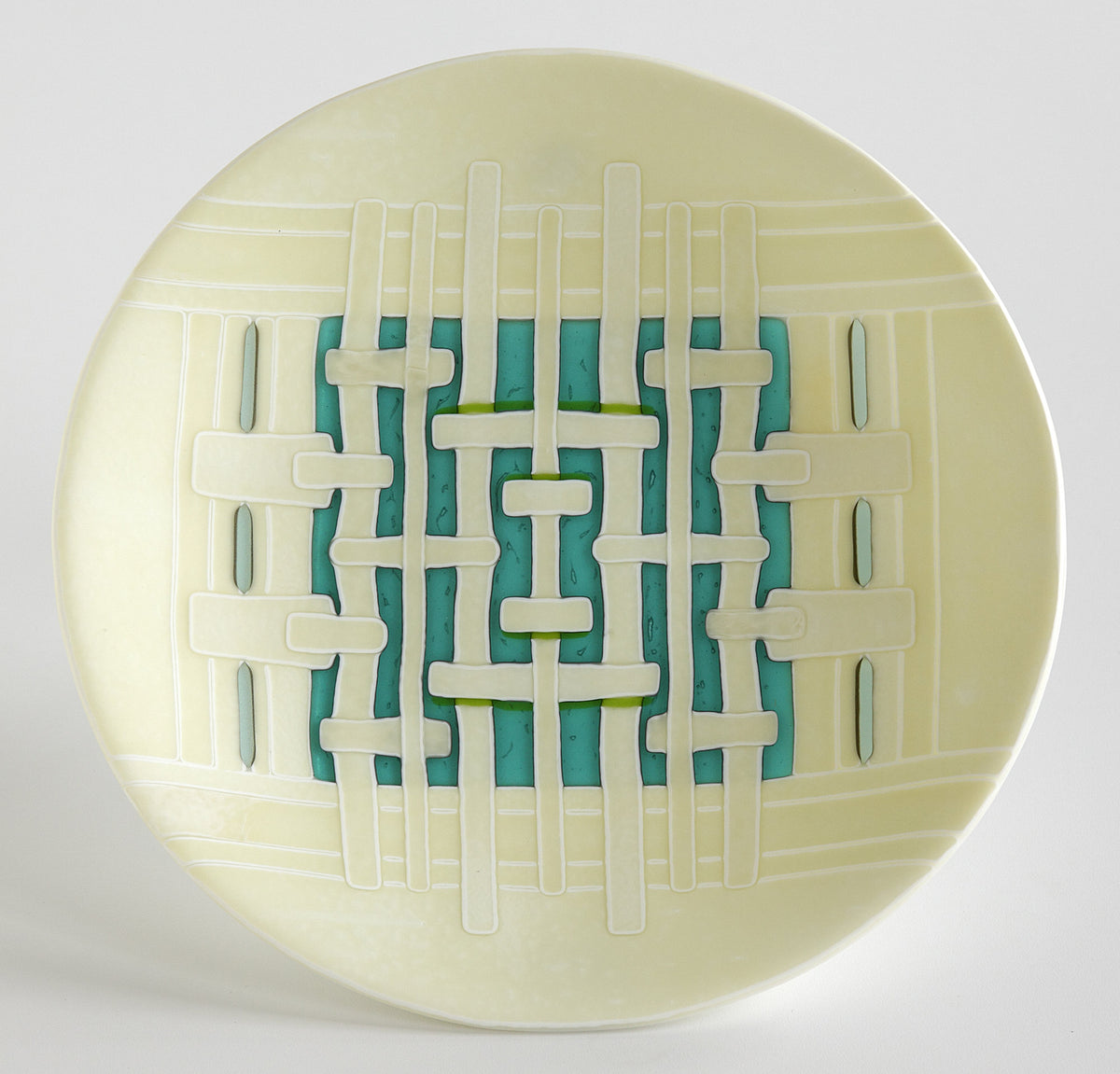 Ivory Aqua Woven Bowl