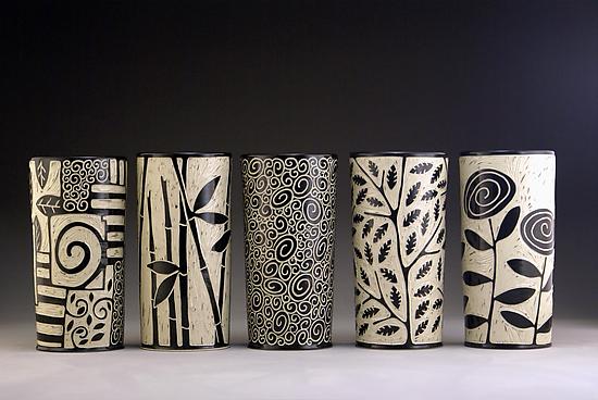 left to right: patches, bamboo, doodle, branch & leaf, rose