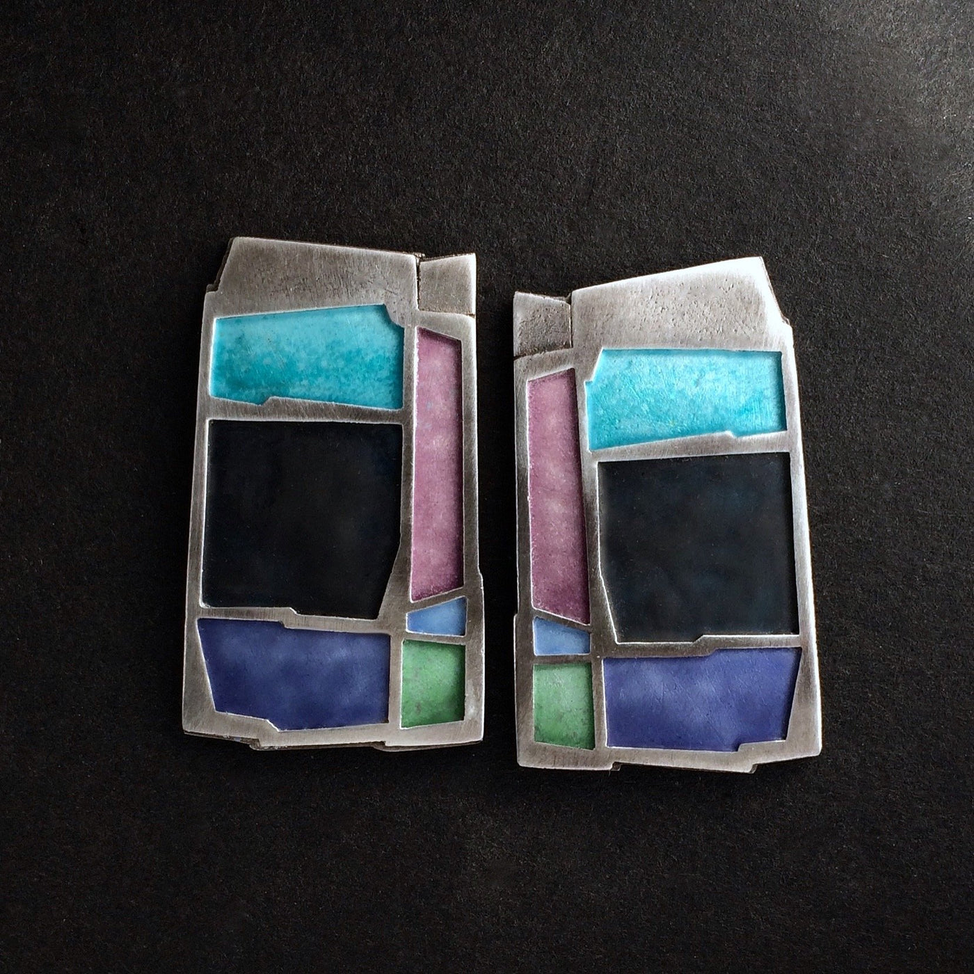 Colorblock Earrings in Multi & Night
