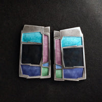 Colorblock Earrings in Multi & Night