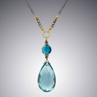 Aqua Quartz and London Blue Quartz Necklace