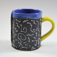 short white squiggle mug