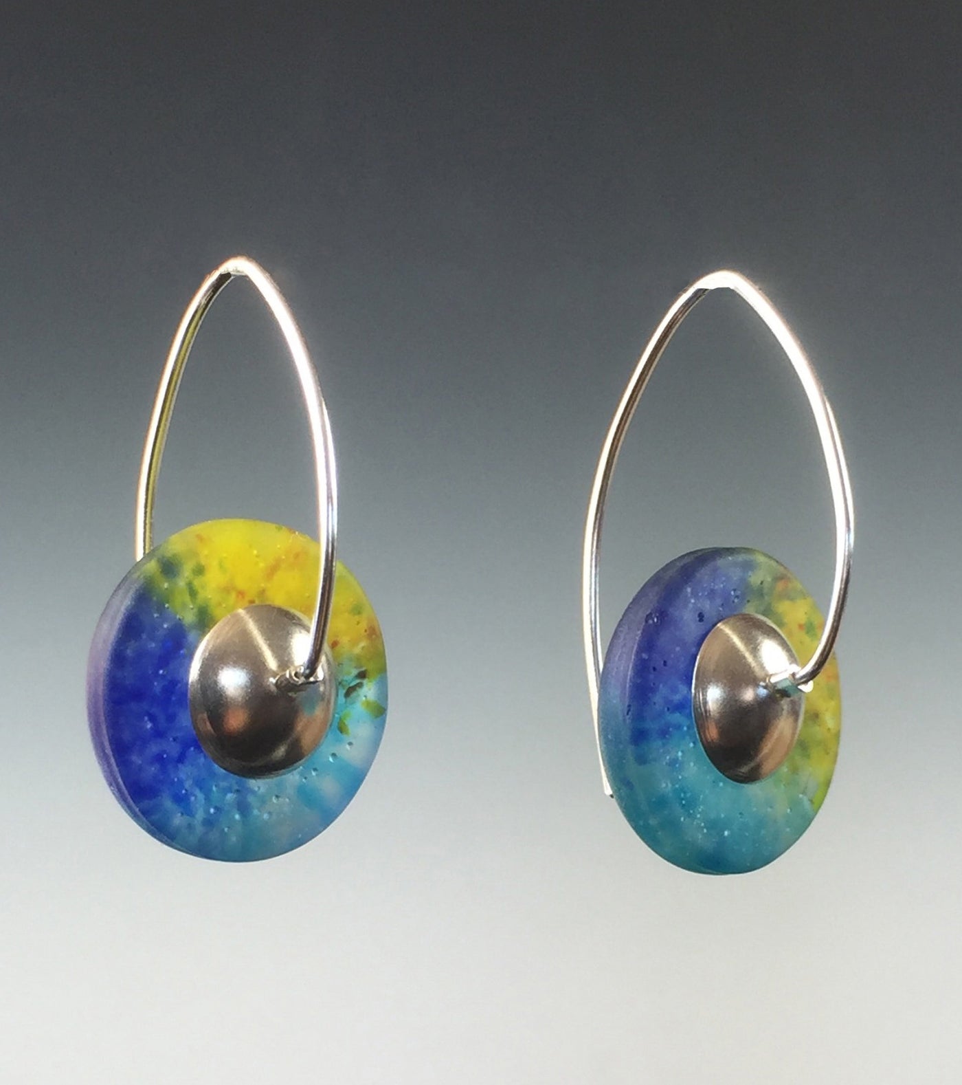 Drop Disk Earrings in Caribbean