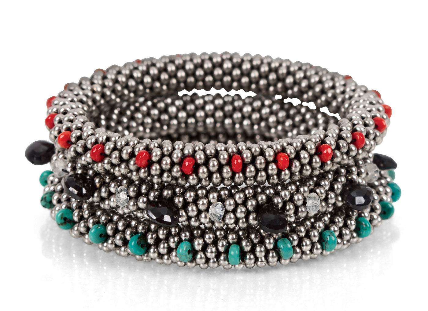 Coral (top), Moonstone & Onyx (middle), Turquoise (bottom)