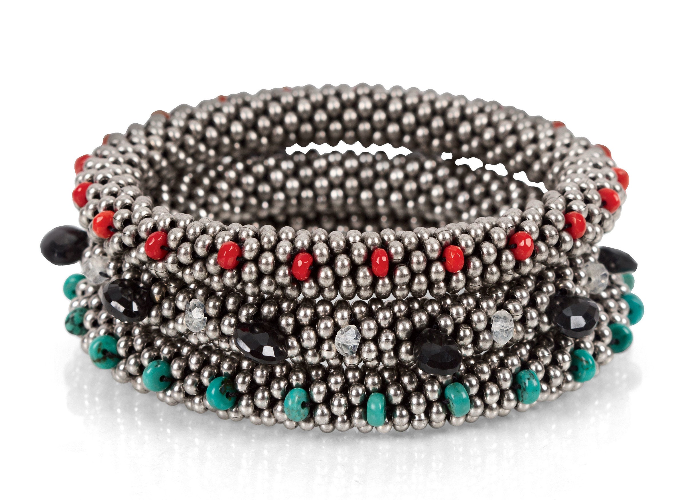 Coral (top), Moonstone & Onyx (middle), Turquoise (bottom)