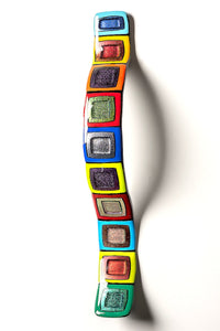 Dichroic Glass Story Pole Wall Wave