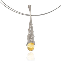 Sandblasted Silver with Yellow Citrine