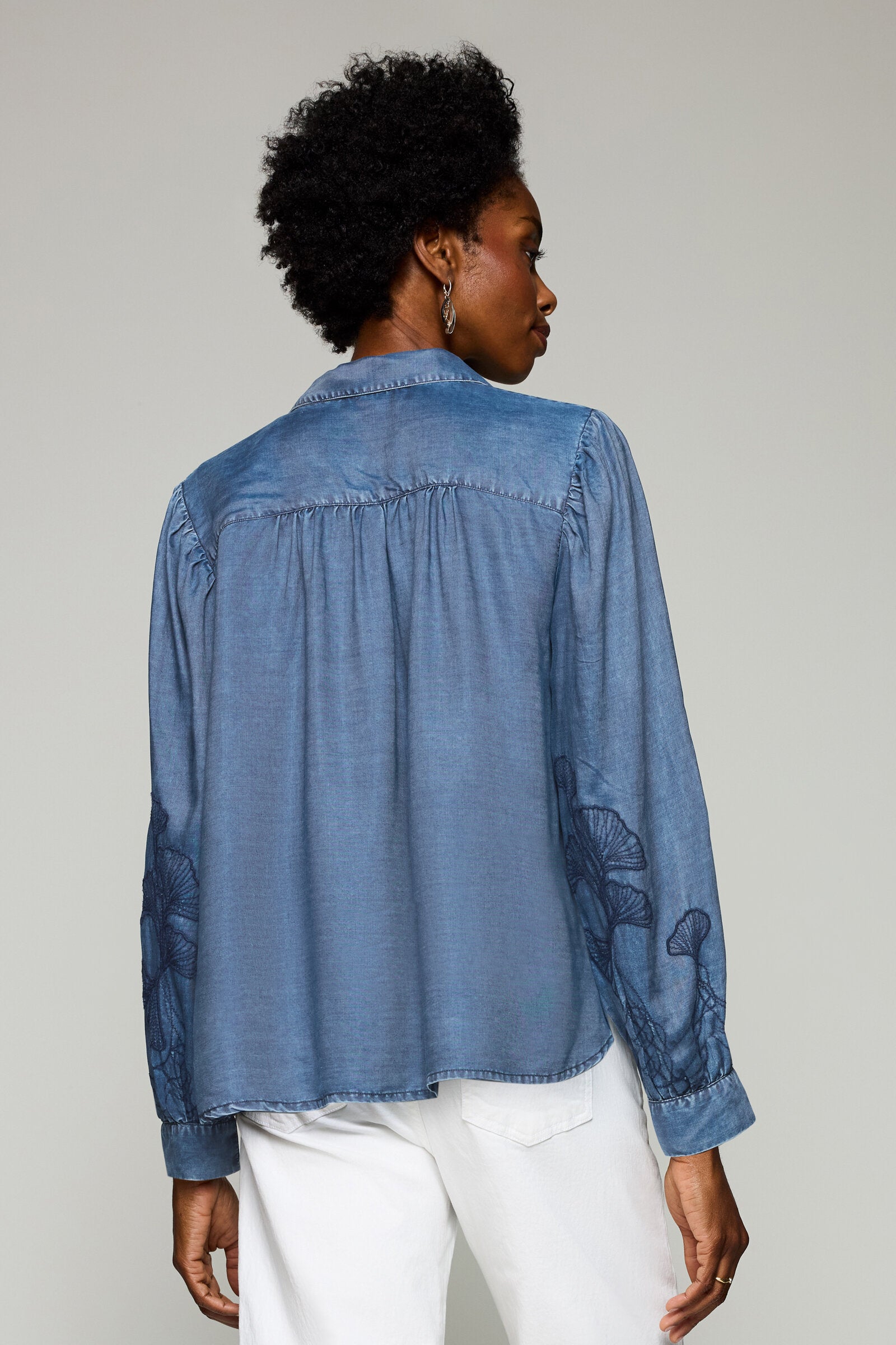 Embroidered Gingko Garden Shirt