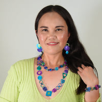 Peacock Polka Earrings