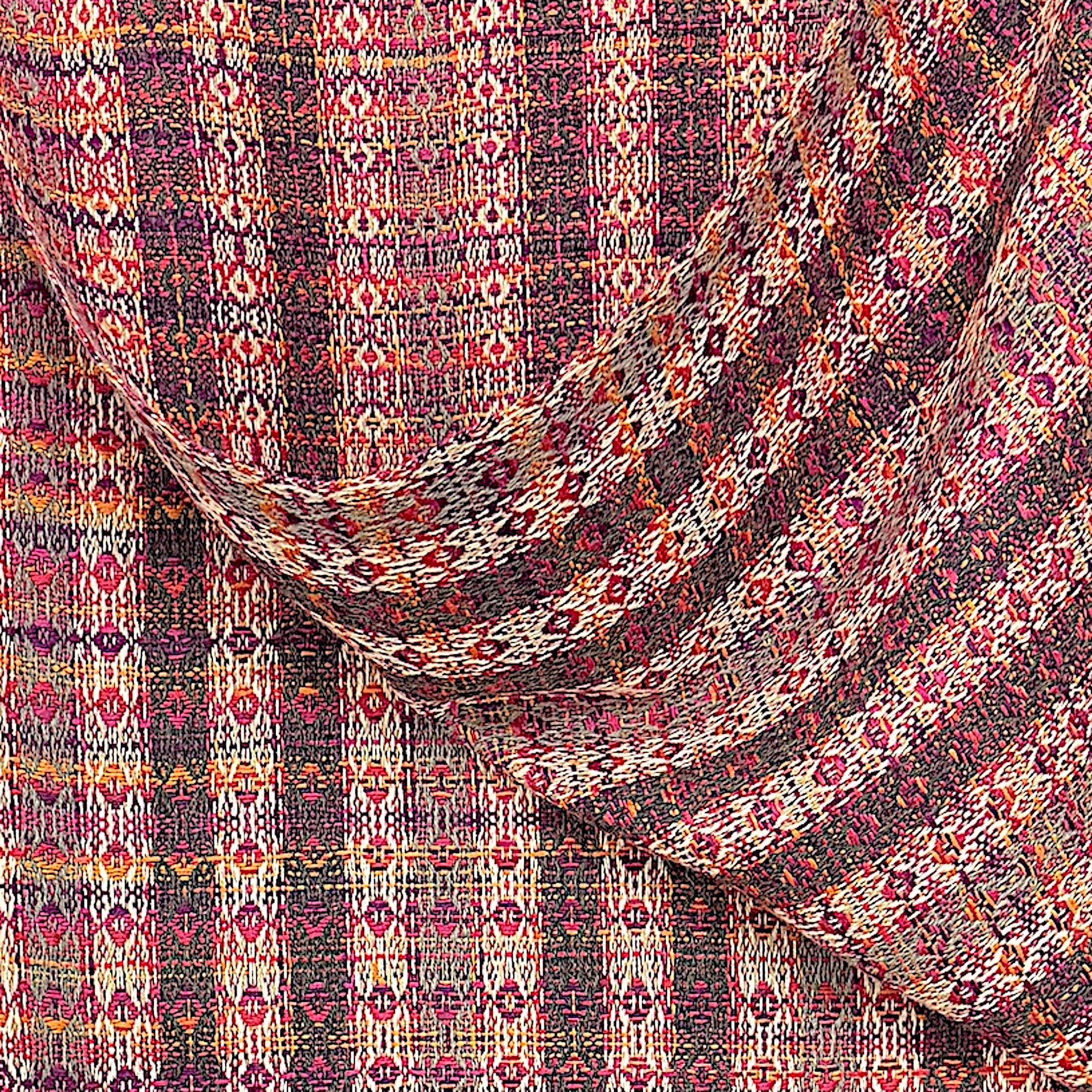 Handwoven Tropical Sunset Small Diamonds Reversible Throw