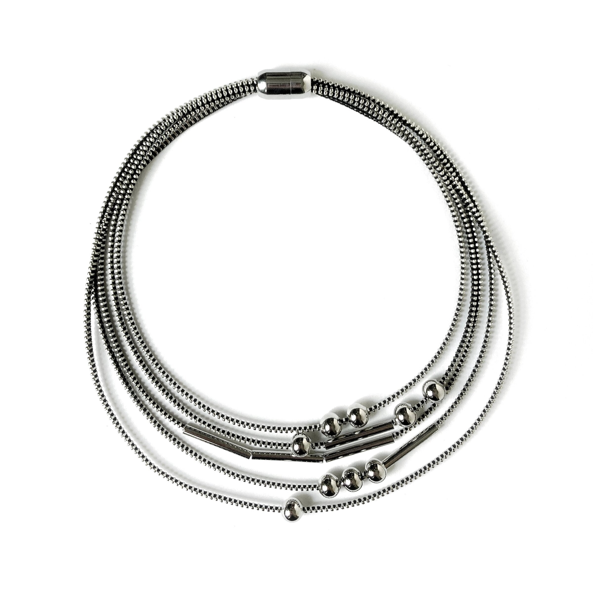 Morse Code Zipper Necklace