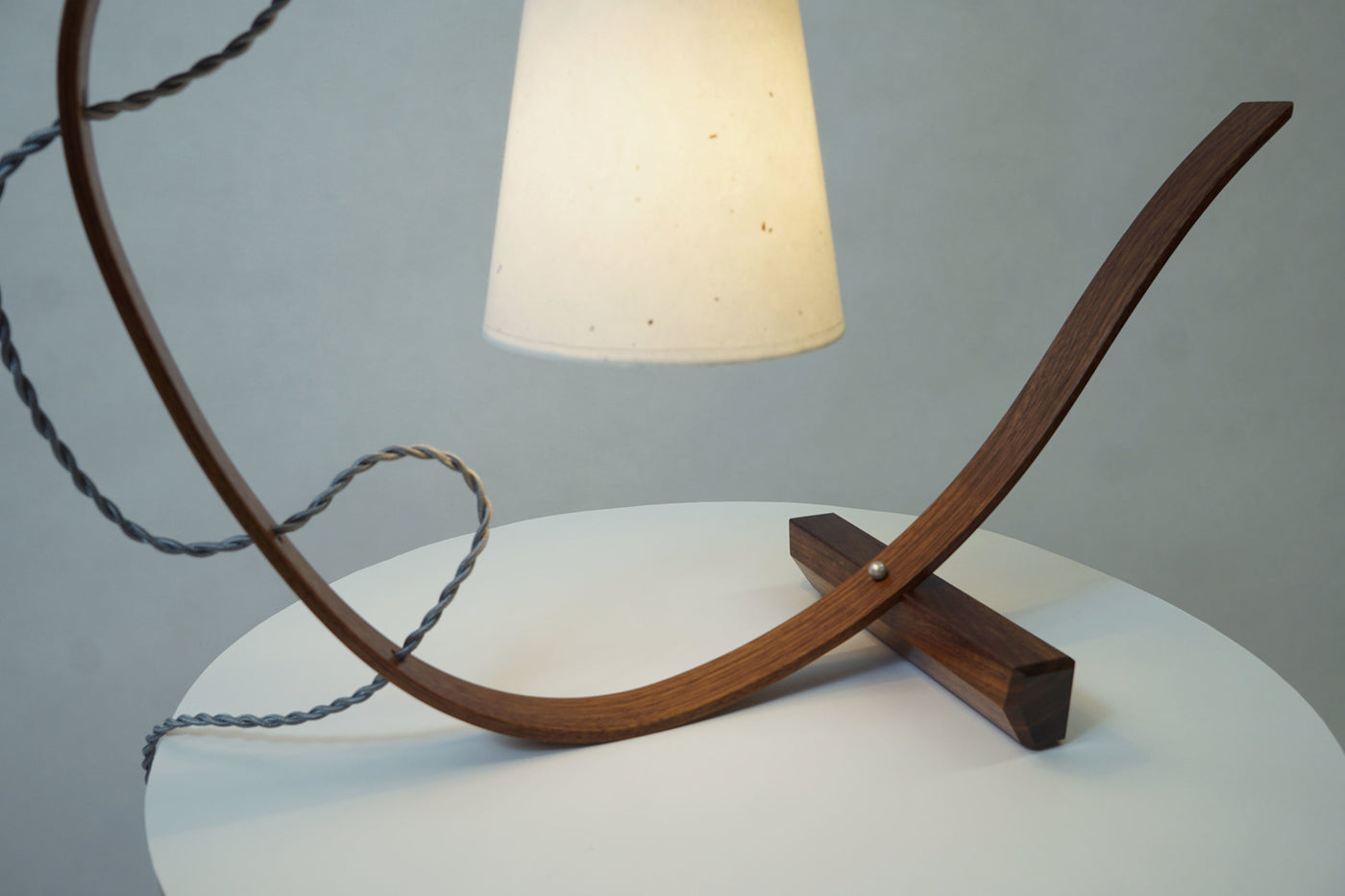 Bent Table Lamp in Walnut