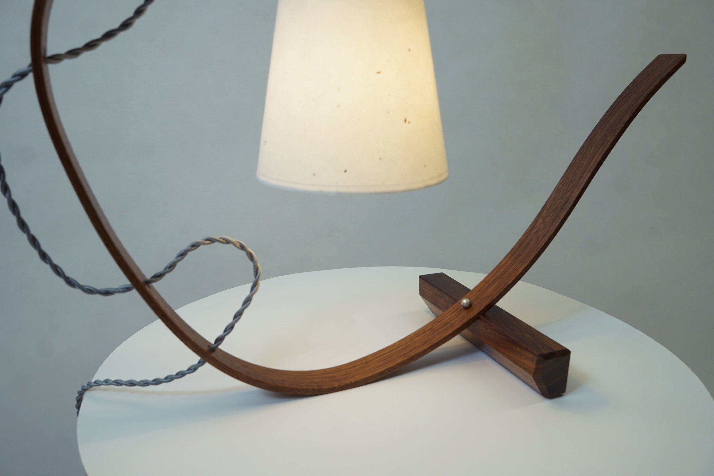 Bent Table Lamp in Walnut