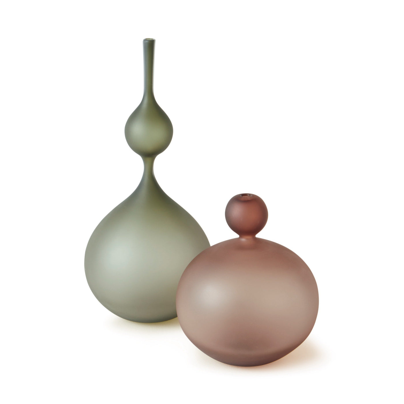 Moss and Aubergine Perle Vases