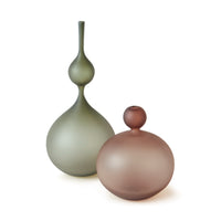 Moss and Aubergine Perle Vases