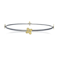 Large Hydrangea Bangle Bracelet with Diamonds