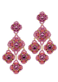 Berry Pink Chandelier Earrings