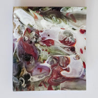 Cream and Red Sculptural Glass Dish - Onward Series