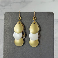 Gold & White Linear Earrings