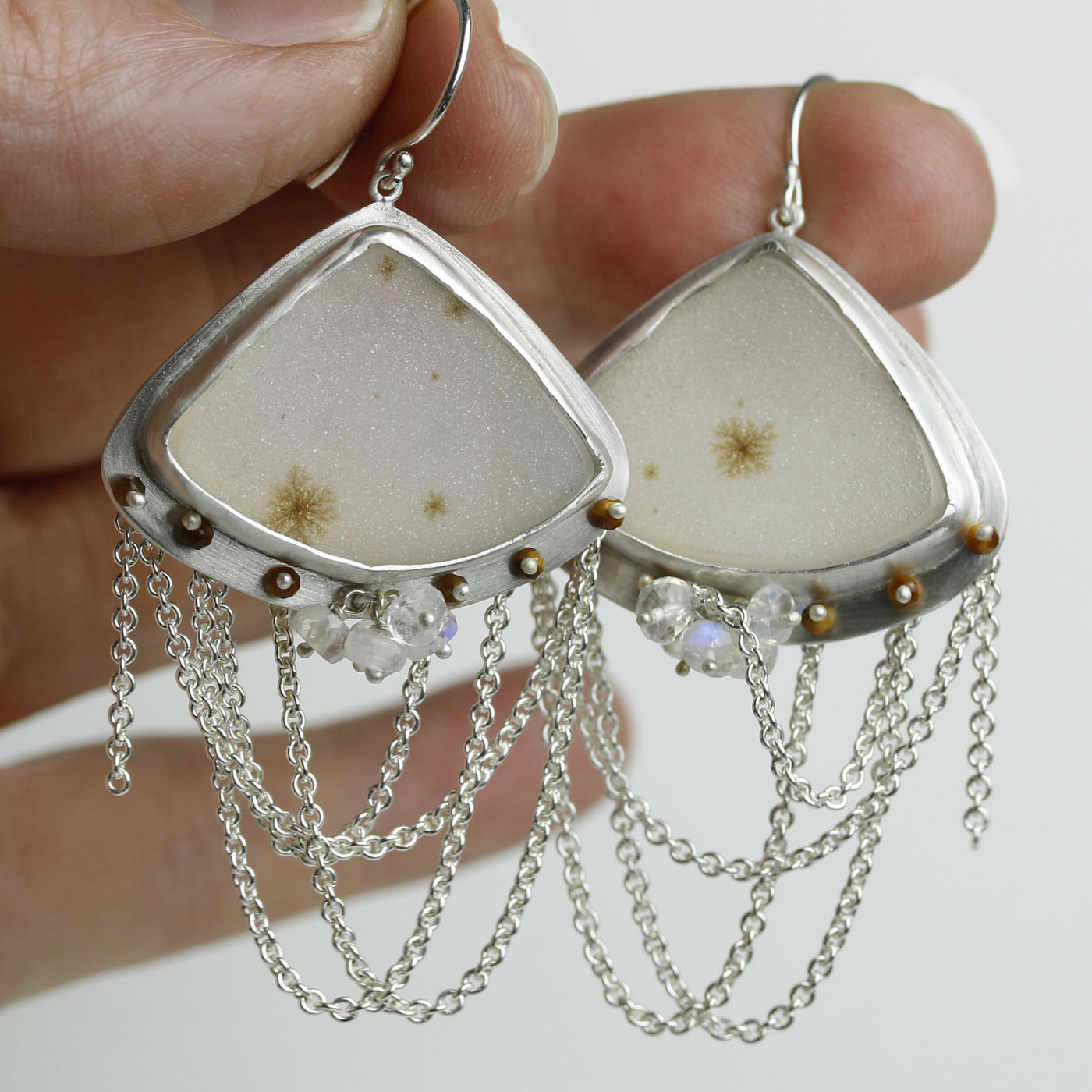 Dendritic Druzy Dangle Earrings